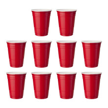 10Pcs Disposable Beer Beverage Cup Party Drinking Cups-Red