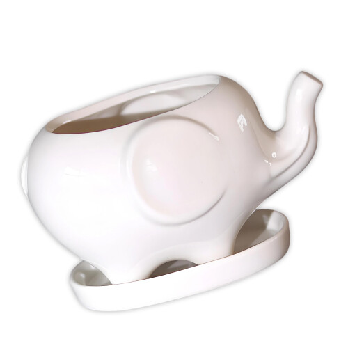 Contemporary Ceramic Pot With Drainage Hole For-Baby Elephant