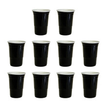 10Pcs Disposable Beer Beverage Cups Plastic Shot Glasses-Black