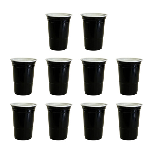 10Pcs Disposable Beer Beverage Cups Plastic Shot Glasses-Black