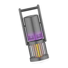 3 In 1 Camping Fan Rechargeable Insect Fly Trap-gray purp