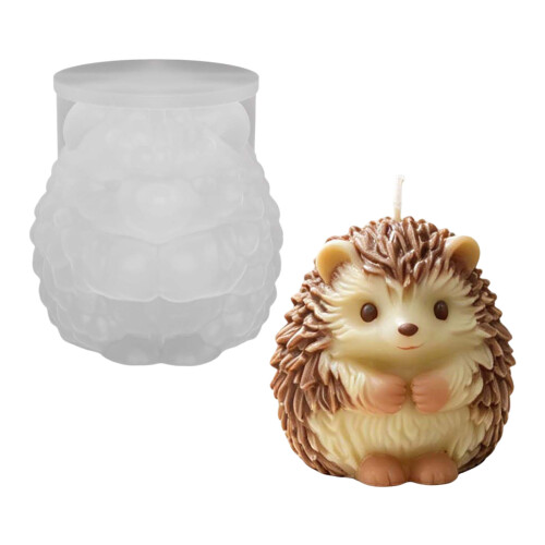 Kerzenform aus lebensmittelechtem Silikon, Igel-Design,