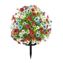 Realistic Artificial Eucalyptuses Violets-red white blue 1