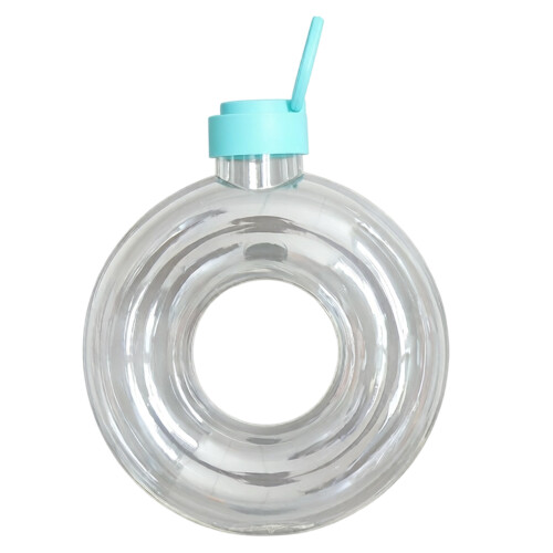 Unique Doughnuts Shape Transparent Water Bottle With-Blue 1