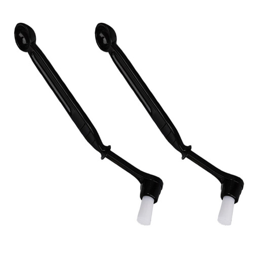 2Pcs Long Handle Coffee Machine Cleaning Tool Spoon Head-B