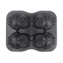 Moules à glaçons en forme de hibou à 4 cavités, en Silicone-Noir