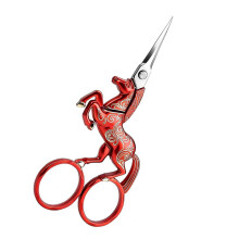 Retro borduurschaar, roestvrijstalen schaar, stoffen schaar-Rood