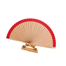Decoratieve handventilator Opvouwbare houten handventilator-Rood