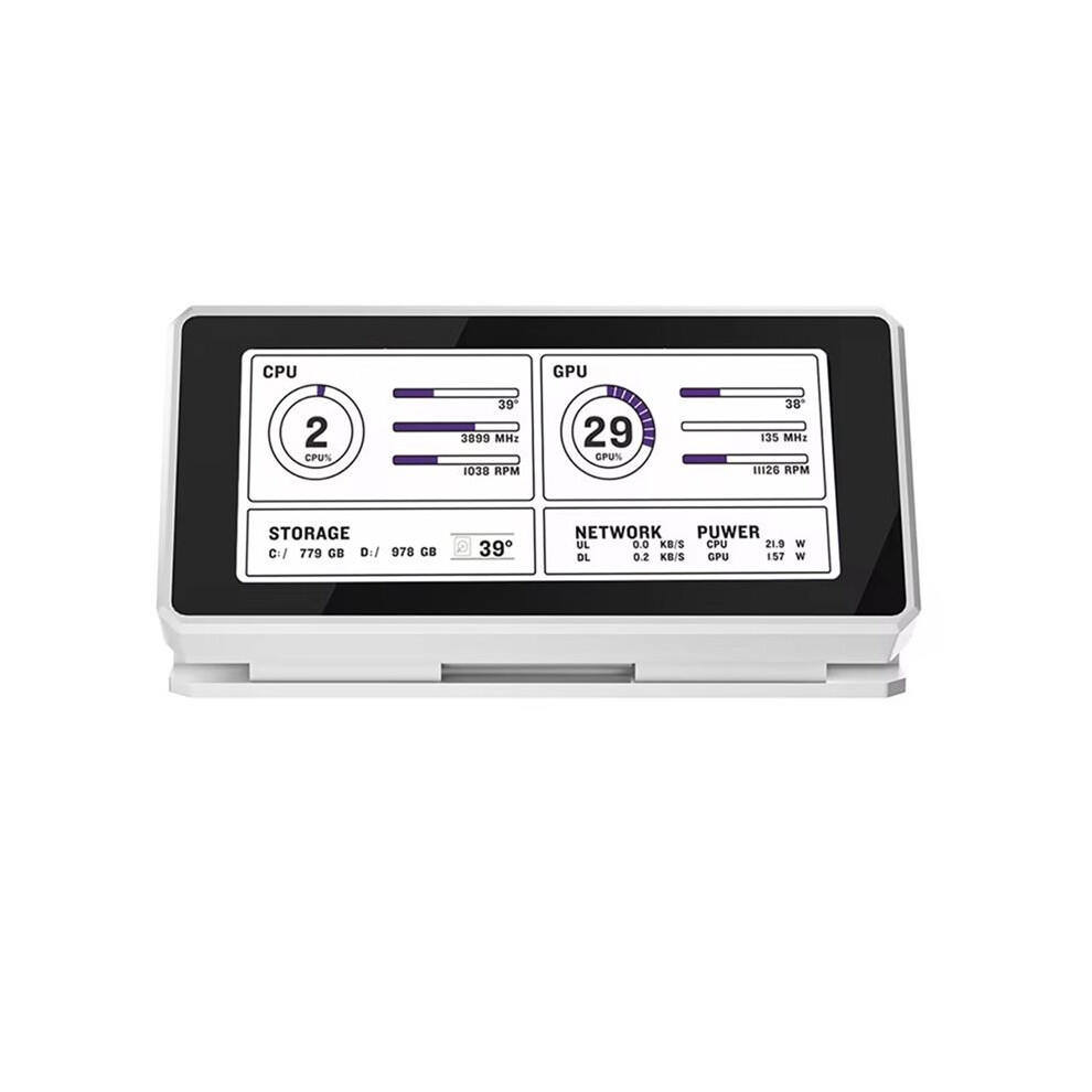 3.39-Inch Desktop Computer Secondary Monitor Ips Usb Secondary Screen Cpu Gpu Ram Usb Display Usb Freely Aida64 White 4711949328761