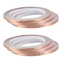 6 Stücke 20 Meter Einseitig Leit FäHiges Kupfer Folien Band Streifen Klebstoff Emi Abschirmung Hitze Beständiges Band (4 mm / 5 mm / 6 Mm)