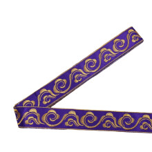Embroidered Sewing Trim 4.7M Long Decorative Fabric-Purple
