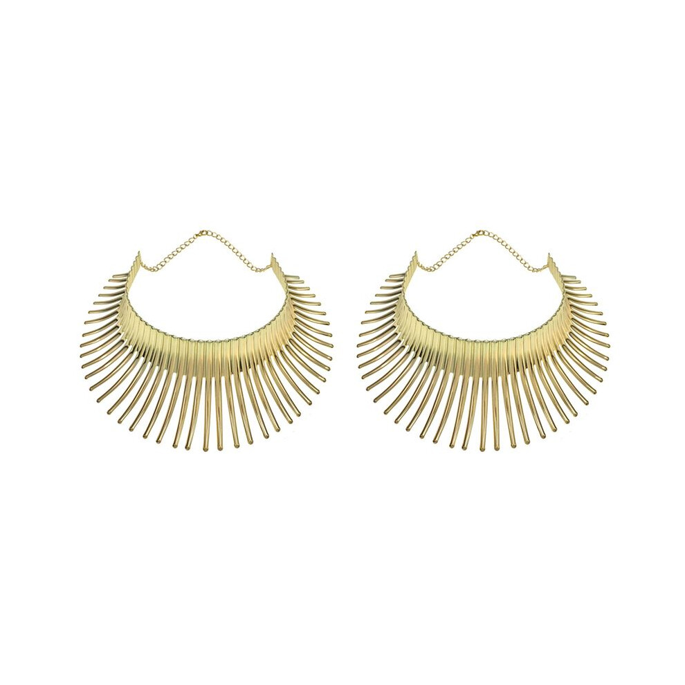 2X Women's African Necklace Indian Style Bending Alloy Thorn Statement Collar Choker Gold 4712950976897