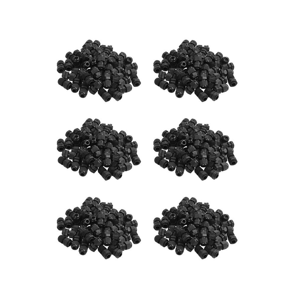 Pg7 Nylon Waterproof Strain Relief,Cord Grip,Cable Gland 3.5-6 Mm 300Pcs Black 6031559344103