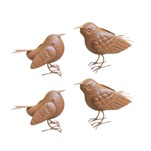 4 Stück exquisite dekorative Ornamente Metallvögel dekorative