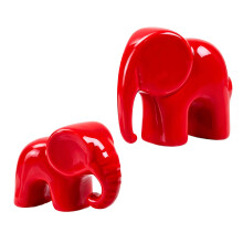 Ceramic Elephant Figurine Elephant Statues Animal-Red