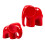 Ceramic Elephant Figurine Elephant Statues Animal-Red 1