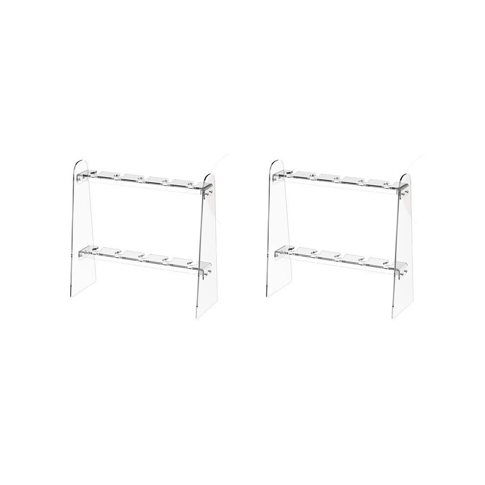 2X Acrylic Champagne Glass Holder Stand 2 Tier Champagne Wall with 10 Slots Champagne Stand Holder for Party Countertop