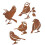 Ensemble de 5 oiseaux en fer rouillé, statue fabriquée à la 1