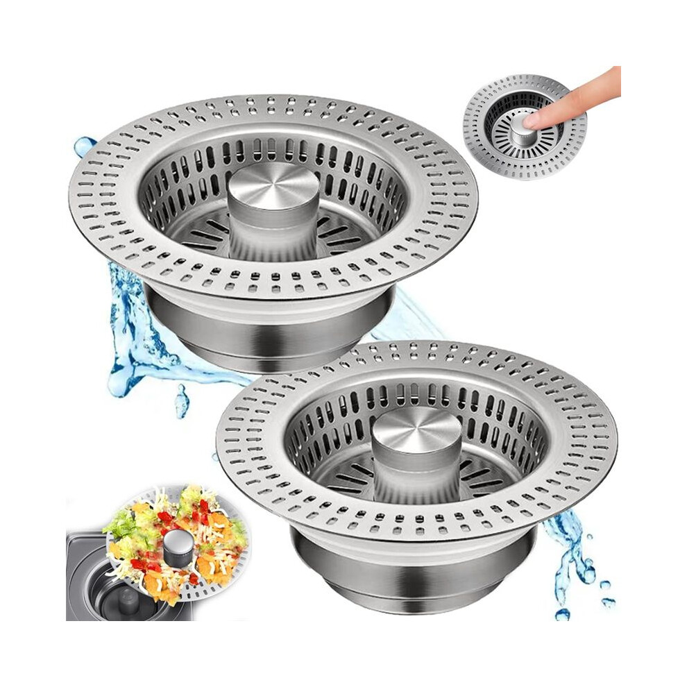 3 In1 Kitchen Sink Drain Strainer, Metal Sink Stopper, Bathroom Sink Drain Drain Filter, Catcher Basket 6032797464899