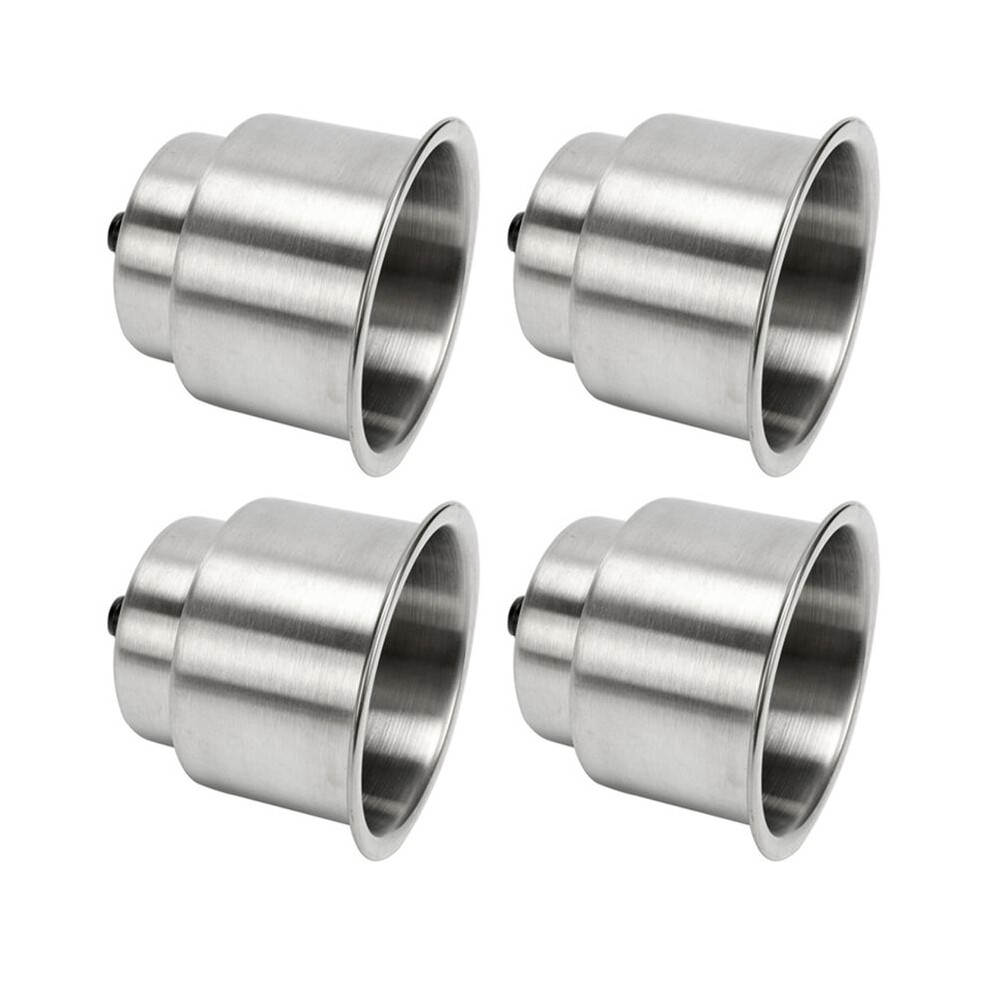4X Stainless Steel Cup Drink Holder Brushed with Drain Marine Boat Rv
