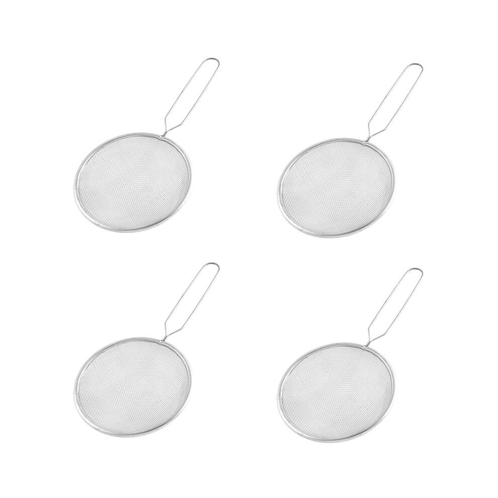 4X Fine Mesh Strainer Oil Colander Sieve Scoop 12Cm Dia Silver 4713674973049