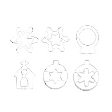 Cookie Cutters Holiday Set Snowflake Shape 6 Pieces Cookie Cutters Shapes Embossed Kitchen Baking Gadgets for Boy Girl