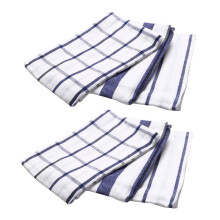 6Piece High Quality White Plaid Striped Tea Towel Kitchen Towel Napkin Table Cloth Cotton Woven Fabric
