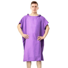 Peignoir doux en microfibre avec capuche-Coin à bouton unique