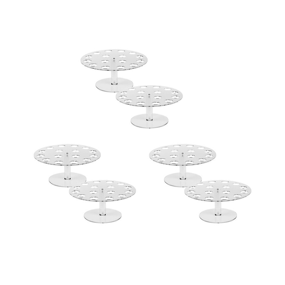 6 Pack Ice Cone Holder, 16 Holes Acrylic Ice Cone Display Stand, Clear Waffle Hand Roll Sushi Display Rack Cream 4711118643916