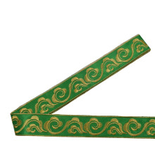 Iron On Embroidered Appliques 4.7M Long Decorative Fabric-Green