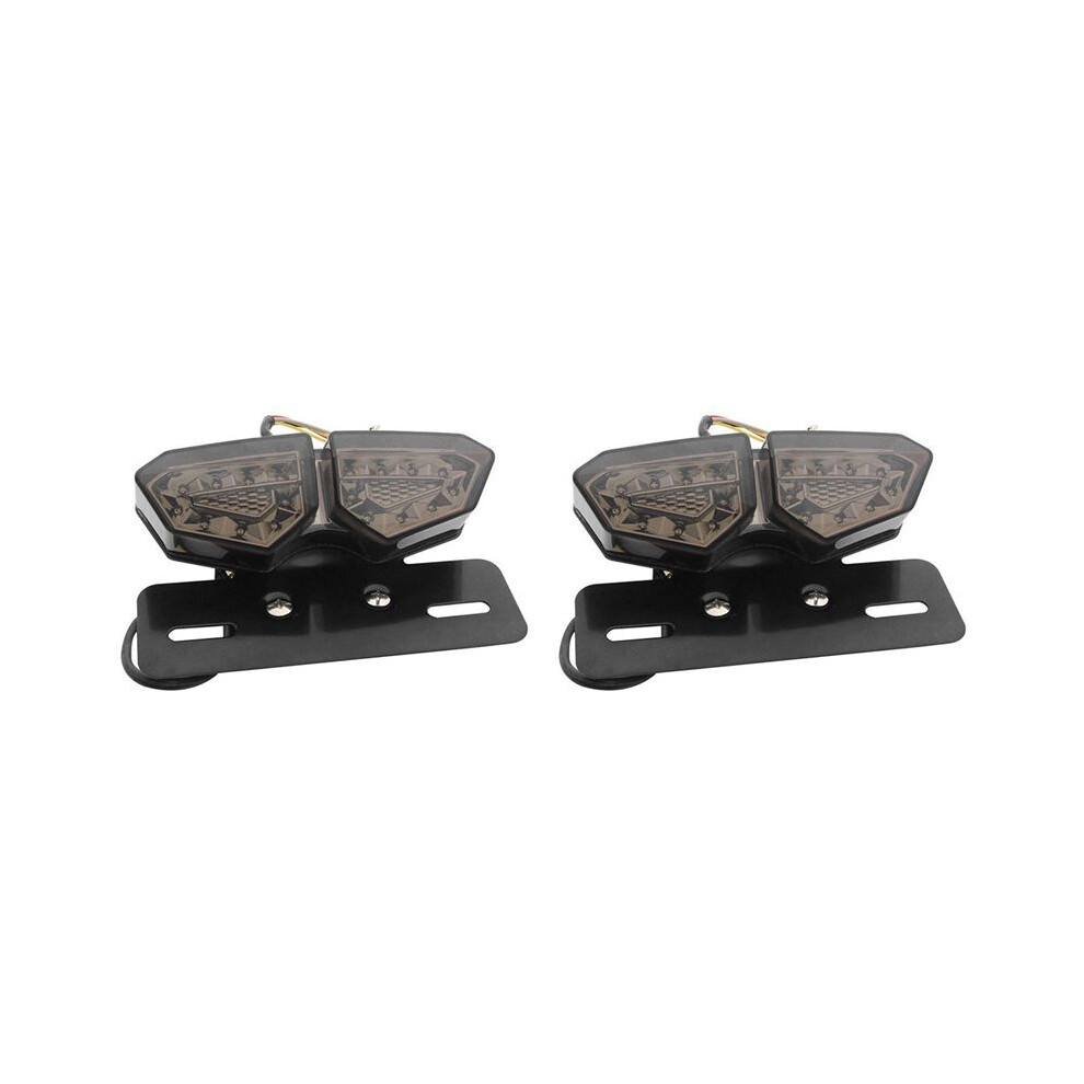2X Motorcycle Tail Smoke Led Motorcycle Brake Tail Turn Signal License Plate Integrated Light 4713580607496