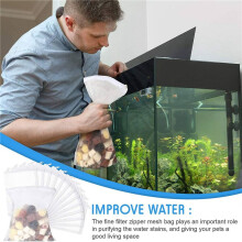 30PCS Aquarium Mesh Media Filter Bags, Nylon Media Filter Mesh Bags with Zipper (for Particulate Carbon), Bio Balls