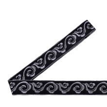 Retro Embroidered Appliques 4.7M Long Adhesive-black silver