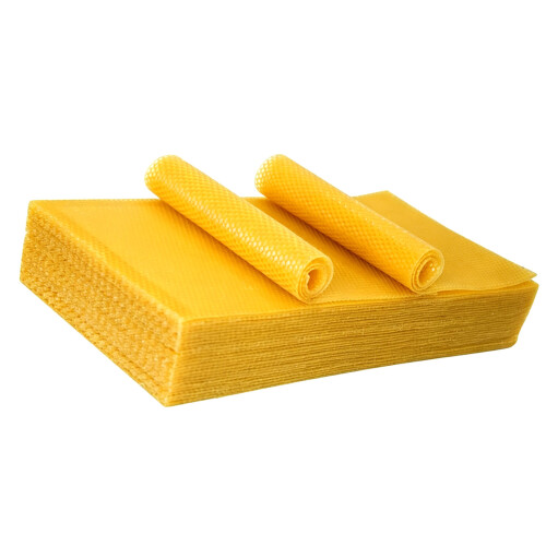30 feuilles de sous-structures en peigne jaune naturel, 83 g