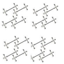 16 Pcs Zinc Alloy Chopsticks Rest Spoons Stand Forks Knifes Holder Rack Stand Metal Table Decoration (Silver)