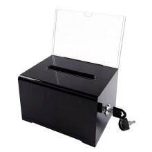 Sturdy Clear Acrylic Ballot Box With Lock For Confidential-1