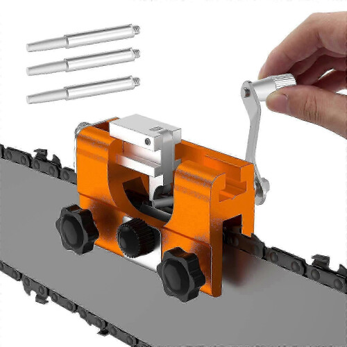 Chainsaw Chain Sharpener, Portable Hand Crank Sharpening Tool for All Electric Chainsaws