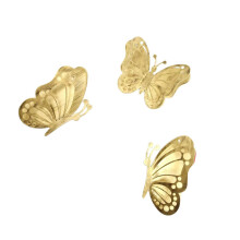 3 Stücke Gold Schmetterling Skulptur Metall Insekt Ornamente