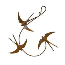 Antike Stile Metall Wandbehang 3 Schwalben Skulptur Ornament