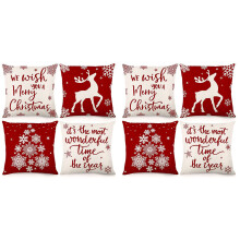 Christmas Pillow Covers 18X18 Set of 8 Christmas Decorations Farmhouse Throw Pillowcase Cushion Case for Home Decor