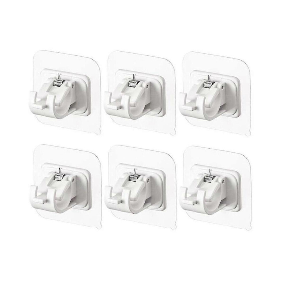 30Pcs No Drill Curtain Rod Brackets Hooks, Nail Free Adjustable Stick On Curtain Rod Set 3314363100732