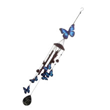 Carillon à vent papillon décoratif avec crochet de suspension