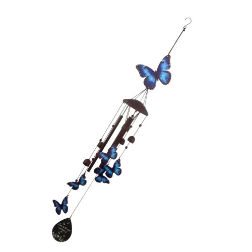 Carillon à vent papillon décoratif avec crochet de suspension