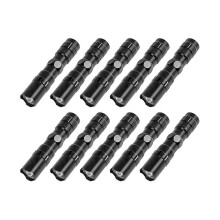 Lot de 10 mini lampes torches LED étanches, lampe de poche, lanterne portable, batterie puissante