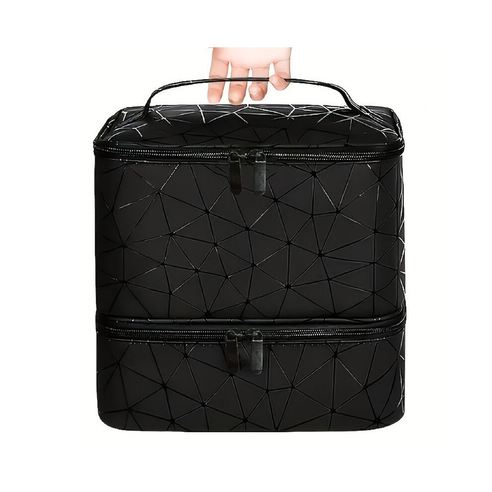 30 Bottles Nail Polish Storage Bag Portable Cosmetic Large Handbag Organizer with Handle for Travel