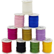 Confezione da 10 cordini in nylon da 0,8 mm per gioielli, ideali per braccialetti con nodo cinese e perline.