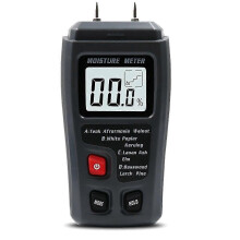 Portable High Precision Wood Moisture Meter Hygrometer, Digital Timber Damp Detector Black