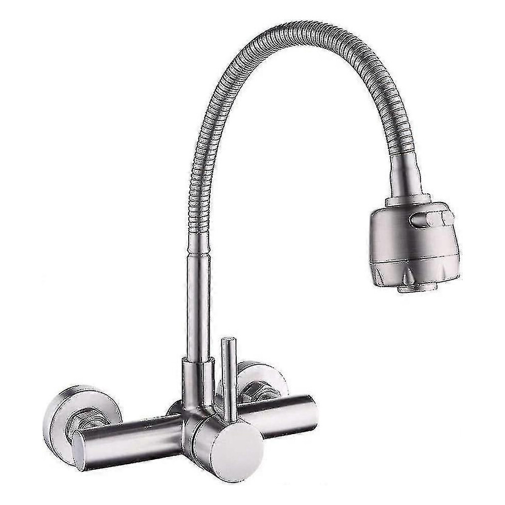 Wall Mounted 304 Stainless Steel Kitchen Faucet 360 Rotatable Sink Faucet With Flexible Hose 7351392230425