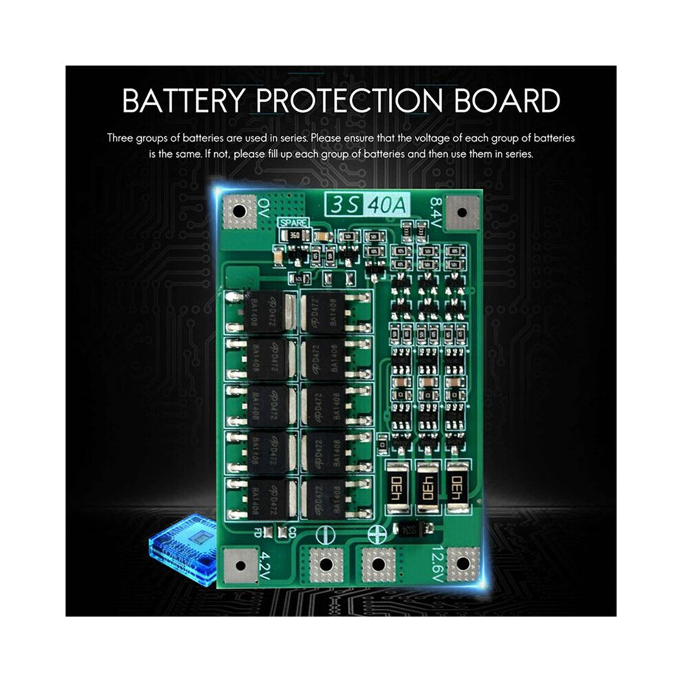3X 3S 40A Protection Board For Screwdriver 12V Li-Ion 18650 Bms Battery Board With Balance 6034064185902