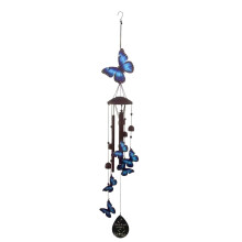 Carillon à vent papillon décoratif avec crochet de suspension